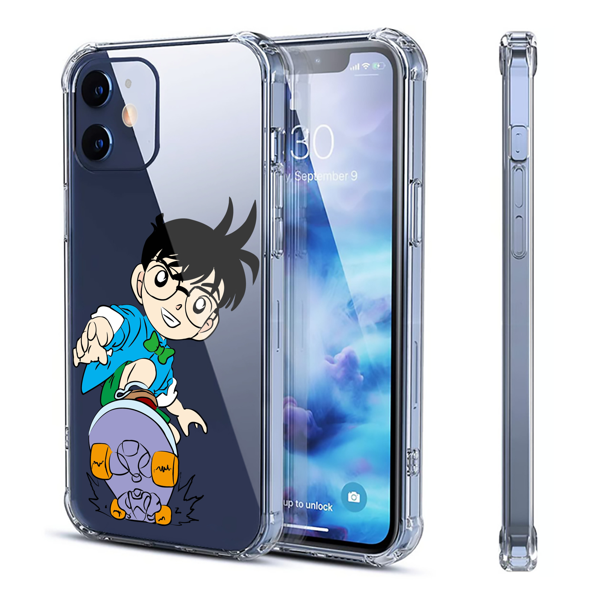 （画像用） 名探偵コナン 江戸川 コナン Detective Conan Conan Edogawa 【iPhone 12シリーズ対応】透明スマホケース（クリアソフトケース）